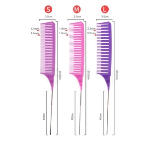 Set di Pettini in Carbonio Premium per Etichetta Privata: <span class=keywords><strong>Pettine</strong></span> per Mèches, <span class=keywords><strong>Pettine</strong></span> per Sfilzare, <span class=keywords><strong>Pettine</strong></span> a Coda di Topo per Separare le Ciocche e <span class=keywords><strong>Pettine</strong></span> per Acconciature - Product Image 4