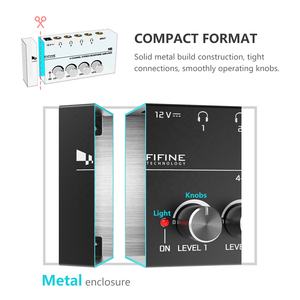 <span class=keywords><strong>Fifine</strong></span> N6 Amplificateur audio portable DJ Hifi 4 canaux, carte amplificateur stéréo, mixeur, amplificateur de son, amplificateur de guitare - Product Image 4