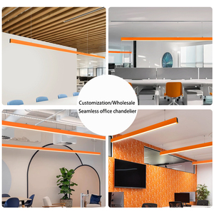 Modern Seamless Splicing Aluminum Linear Hanging Pendant <strong>Light</strong> <strong>Fixture</strong> Minimalist <strong>Office</strong> Lighting Contemporary Chandelier - Product Image 2