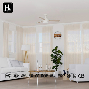 Factory direct sales of 3-speed adjustable <b>remote</b> <b>control</b> LED <b>ceiling</b> fan, glass plywood blades, modern design, suitable - Product Image 3