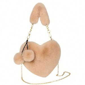 Nuevo Bolso de Moda con Forma de Corazón de Peluche, Bolso de Pelo para Otoño e Invierno, Bolso Cruzado de Moda para Mujer - Product Image 5