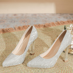Zapatos de Novia Estilo 2026, Zapatos de Tacón Alto con Cuentas Cuadradas y Diseño de Gota de Agua, Zapatos de Plataforma Impermeables con Tacón Grueso para Mujer, Elegantes - Product Image 2