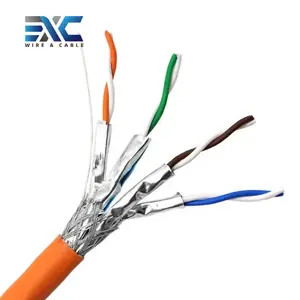 سلك إنترنت EXC SFTP Cat6A Ethernet عالي السرعة Cat8 شبكة LAN سلك 40Gbps 2000Mhz SFTP RJ45