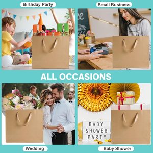 Premium Ribbon Handle Paper Gift <strong>Bags</strong> Reusable Luxury Boutique Shopping <strong>Bag</strong> <strong>for</strong> Wedding Birthday <strong>Party</strong> Packaging - Product Image 4