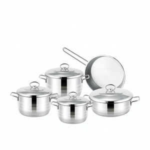 Set di Pentole in Acciaio Inox 201 <span class=keywords><strong>KORKMAZ</strong></span> Tipo U Turchia 1990, 9 Pezzi - Product Image 1