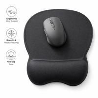 Repose-poignet ergonomique personnalisé pour souris, en mousse à mémoire de forme souple, support de main, bords cousus, base en caoutchouc antidérapante, ovale, pour ordinateur