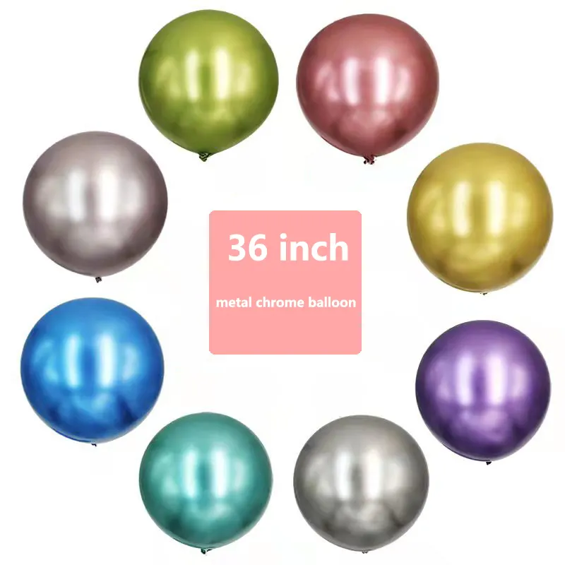 Groothandel 36 Inch Latex Chroom Metalen Ballon Voor Bruiloft Verjaardagsfeest Decoratie