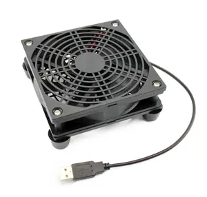 Enrutador ventilador DIY PC Cooler TV Box Refrigeración inalámbrica Silencioso DC 5V USB Power 120mm ventilador 120x25mm 12CM con tornillos Red protectora