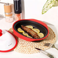 Plaque de cuisson coréenne multi-ingrédients spéciale pour micro-ondes, idéale pour saucisses, ailes de poulet, steaks, poissons, antiadhésive