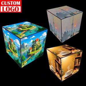 Caja de Luz Publicitaria, Caja de Luz Cúbica Giratoria de 4 Lados, Exhibición para Exteriores, Logotipo Impreso Personalizado, Letrero Cúbico LED - Product Image 1