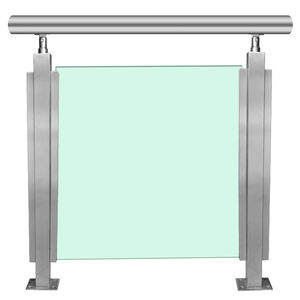 FSJRS Matériel <span class=keywords><strong>de</strong></span> main courante en métal moderne avec garde-corps en verre trempé Balustrade en acier inoxydable pour balcon villa et escaliers - Product Image 1