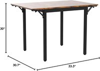 Table à manger pliante extensible en acier, style industriel rustique, directement de l'usine, pour petits appartements