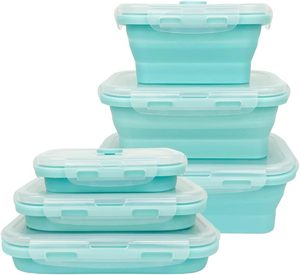 シリコン折りたたみ式食品貯蔵容器電子レンジ冷凍庫食器洗い機安全な折りたたみ式折りたたみ式シリコンフードランチボックス - Product Image 2
