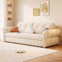 Modernes Metallrahmen-Stoffsofa Konvertierbar Verstellbar Faltbar Ausziehbar mit Stauraum Waschbar 3-Sitzer Abnehmbarer Bezug Wohnzimmer-Sofa