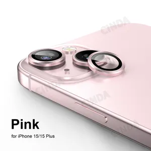 뜨거운 판매 금속 스크래치 방지 카메라 렌즈 보호기 아이폰 15 promax 14 14 플러스 13 12 11 시리즈 카메라 렌즈 보호기 핑크