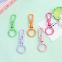 Porte-clés anti-perte à ressort, boucle ronde à ressort, connecteur en alliage de zinc, chaînes élastiques pour clés, mousquetons, anneaux porte-clés