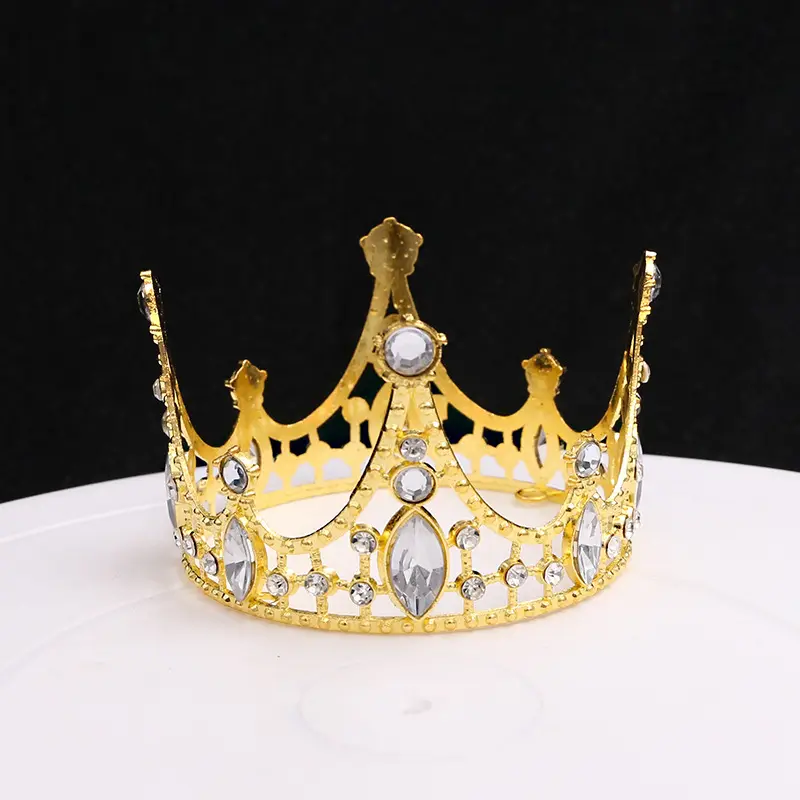 Cake Decoration Alloy Crown Flower Dress Up Jewelry Birthday Crown Children Headdress Adult Hair Accessories