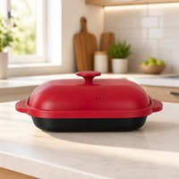 Four à micro-ondes carré tout-en-un avec couche vapeur, facile à nettoyer, antiadhésif, pour des repas familiaux rapides et des grillades