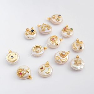 Colgante <span class=keywords><strong>de</strong></span> Perla Natural G1887, Perla <span class=keywords><strong>de</strong></span> Agua Dulce con Dijes <span class=keywords><strong>de</strong></span> Circonita Cúbica para la Elaboración <span class=keywords><strong>de</strong></span> Joyas - Product Image 3