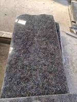 Dalles de granit bleu papillon poli naturel, carreaux de pierre bleue cristalline pour revêtements muraux extérieurs, projets de sols et de comptoirs