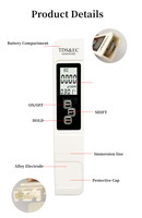 Meilleure vente qualité de l'eau multifonctionnelle mesure numérique de la qualité de l'eau 3-in-1TDS/EC/TEMP mètre