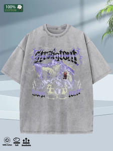 Herenshirt 100% katoen, oversized, 5 kleuren, gewassen, zacht, zomer 2025, verzending vanuit <span class=keywords><strong>Alabama</strong></span> - Product Image 3