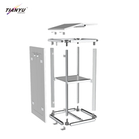 Mostrador de Recepción de Aluminio Resistente con Luces LED, Centro de Información Portátil para Ferias Comerciales, Podio Modular para Exhibiciones con Puerta con Cerradura