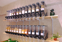 Distributeur de nourriture en vrac ECOBOX pour amandes, noix de cajou, pistaches, graines, bonbons, céréales, bac à gravité, distributeur de nourriture en plastique pour les magasins