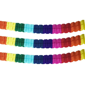 Colorido Arco Iris trébol de cuatro hojas flores de papel guirnalda decoración reutilizable Serpentinas de fiesta guirnalda colgante adorno de flores de tejido - Product Image 5
