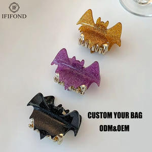 Mini pinces à cheveux scintillantes en forme de chauve-souris pour femmes, idéales pour les coiffures quotidiennes, les fêtes et Halloween - Product Image 1