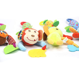 <span class=keywords><strong>Hochet</strong></span> et anneau de dentition sensoriel en peluche douce pour bébé, jouet suspendu confortable pour lit et berceau - Product Image 5