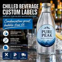 Etiquetas Personalizadas para Bebidas Frías YSB |   Etiquetas Resistentes a la Condensación para Botellas de Agua |   Garantía de eliminación de burbujas