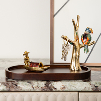 SANLOREN Porte-clés perroquet design artistique moderne de luxe, ornement décoratif pour la maison, avec peinture émaillée, pour la maison/le bureau/l'hôtel