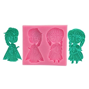 Molde de Silicona 3D con Forma Rectangular para Decoración de Pasteles y Fondant, Diseño de Personajes de Anime Clásicos Vestidos de <span class=keywords><strong>Princesa</strong></span> - Product Image 1