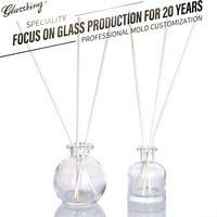 Bouteilles diffuseurs en verre ovales personnalisées en usine, de 50 ml à 300 ml, flacon d'aromathérapie vide avec bouchon en bois, couleur et logo personnalisables disponibles