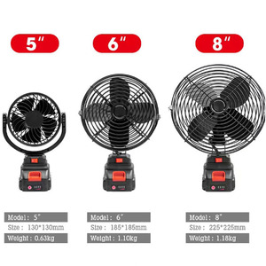 Ventilateur électrique portable 21V à batterie au lithium industrielle avec moteur sans balais, construction en acier allié pour usage domestique et en camping - Product Image 5