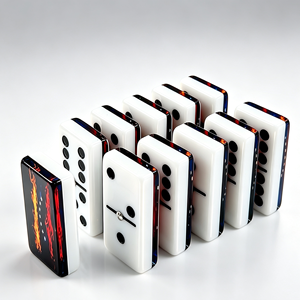 28 <span class=keywords><strong>dominos</strong></span> personnalisés en acrylique solide, impression intégrale, motif flamme, taille et illustration personnalisées, pour jeu de table - Product Image 2