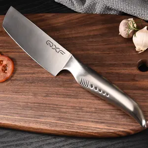 Cuchillo de chef de utilidad profesional de alta calidad, cuchillo Nakiri de acero inoxidable de 7 pulgadas con mango hueco