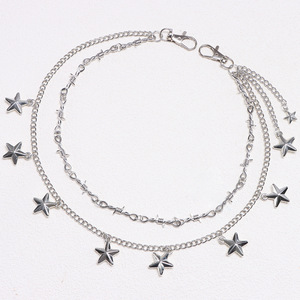 Star Waist <b>Chain</b> Multi Layered Metal Hip Hop Punk <b>Jeans</b> Accessory For Women Casual Fashion Body <b>Chain</b> Zinc Alloy Spiked Star - Product Image 2