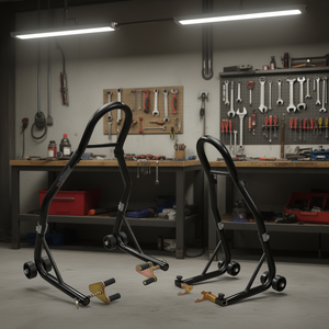 Support de moto en acier Db Wholesale, combo avant-arrière, levage de roue avec bras oscillant en U et L - Product Image 2