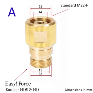 Adaptateur <span class=keywords><strong>de</strong></span> raccord <span class=keywords><strong>de</strong></span> connecteur en laiton pour nettoyeur haute pression TR22 M22 pour Karchers HD Easy Force Spray Gun Wand <span class=keywords><strong>Lance</strong></span> <span class=keywords><strong>tuyau</strong></span> - Product Image 2