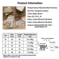 Robe tutu pour animaux de compagnie, jupe princesse, robe à pois en maille pour petits chiens et chats, fête d'anniversaire