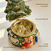 En gros, Ensemble diffuseur d'huiles essentielles en céramique et cristal en forme de sapin de Noël avec pierre diffuseuse, pour la maison et la table, idéal pour les fêtes