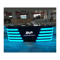 Bureau de réception de salon moderne noir blanc rouge Led meubles de réception colorés comptoir table de service de boîte de nuit