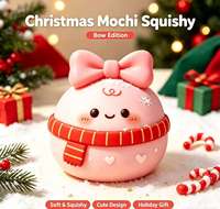 Jouet Squishy en forme de chignon de Noël, mignon, écologique, en TPR, à récupération lente, anti-stress, pour cadeau de Noël