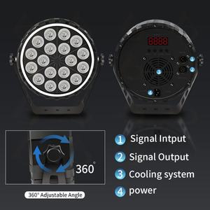 AICPOSE Iluminación Profesional para Escenarios, Focos Par de Plástico 18x12w RGBW 4en1 con Zoom - Product Image 3