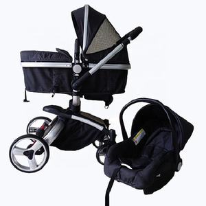 Poussette combinée 3 en 1 en cuir PU en forme d'œuf pour bébé, berceau, siège auto, <span class=keywords><strong>nacelle</strong></span>, poussette multifonction pour bébé - Product Image 1