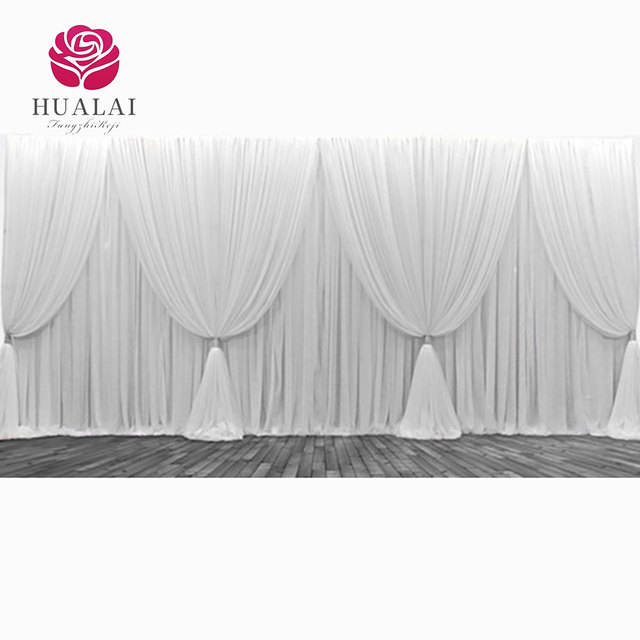FBJ114 -   10ft*10ft 20ft*10ft Height Gold White and Black Chiffon  Wedding Decoration Backdrop Curtains for Wedding Event Party