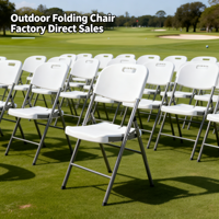 Chaise pliante en plastique blanc pour grands banquets, configuration rapide en rangée