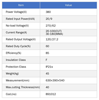 Coupe-plasma à onduleur CC JUBA 380V 85% de rendement 20/9 kVA CUT-100Z/MMA OEM, garantie 1 an, moteur IP21s, hautement recommandé